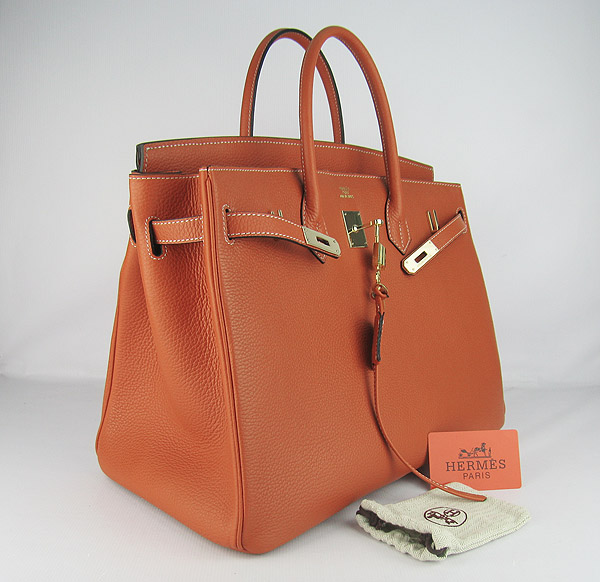 Replica Hermes Birkin 40CM Togo Bag Light Orange 6099 Online